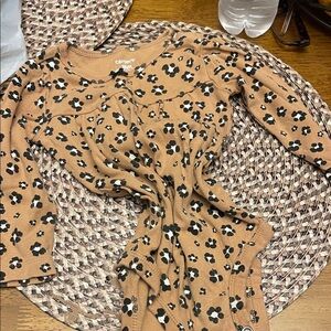 Carter's Tan Floral Long Sleeve Onesie